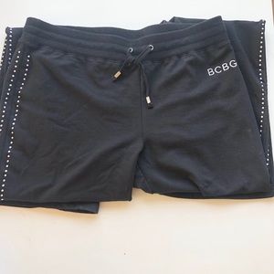 BCBG Maxazria Black Sweats with Rhinestones